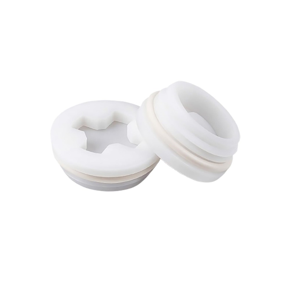Bung Cap with 2" Thread Size, 2 Pack Poly Buttress Drum Bung, Course White