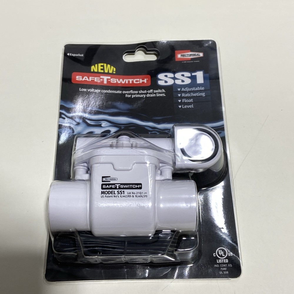 Safe-T Low Voltage Condensate Shut-Off Switch For Primary Drain Line SS1