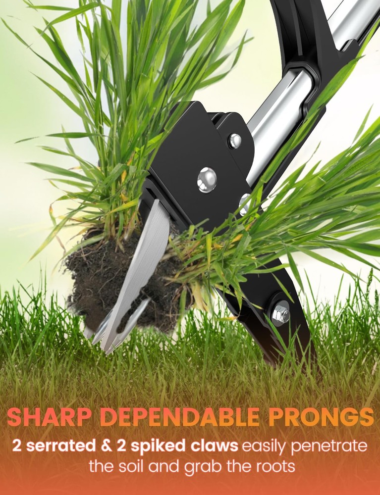 2-Pack Upgraded Weed Puller Tool Kit with Long Adjustable Handle (39"-47"), Q...