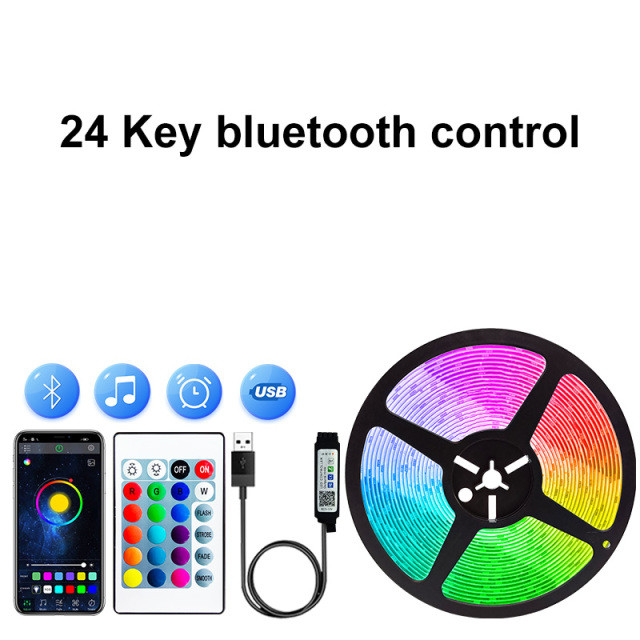 LED Strip Light USB Bluetooth Control RGB Lights 5V, 3/5/10m