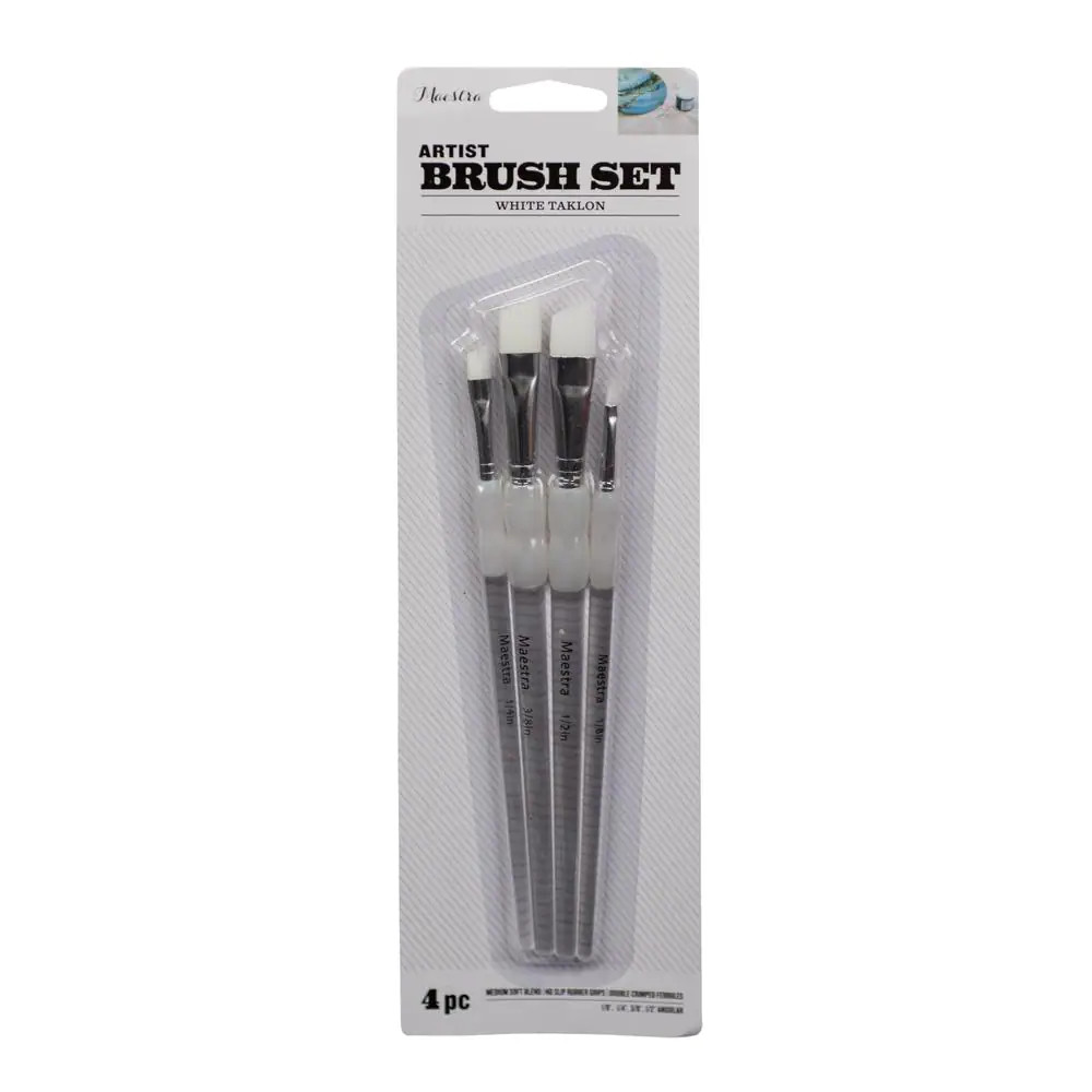 4-Piece Angled Artist Paint Brush Set