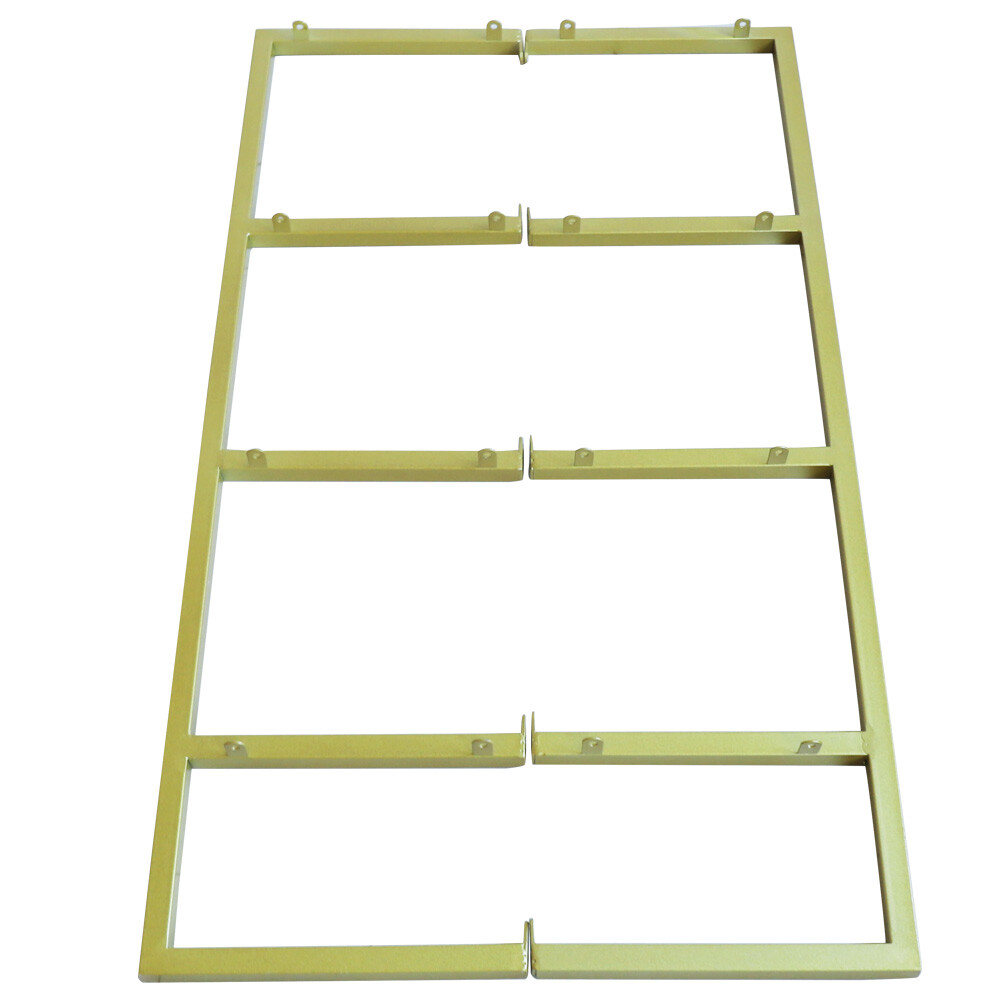Wall-Mounted Storage Rack with Gold Frame for Elegant Organization