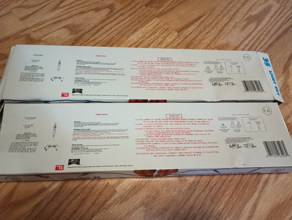 NOS Vintage Kmart 35 Light Set. 2 Sets. Working.