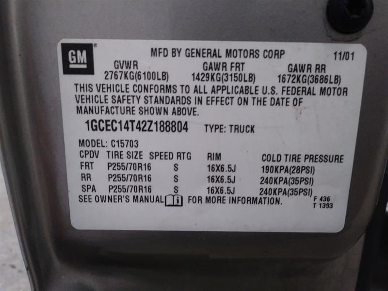 SILVRDO15 2002 Headrest 322576