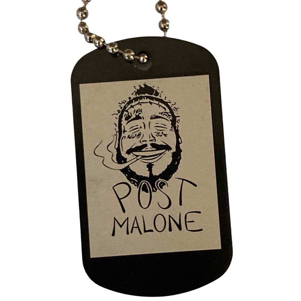 Post Malone Engraved Pendant With Necklace