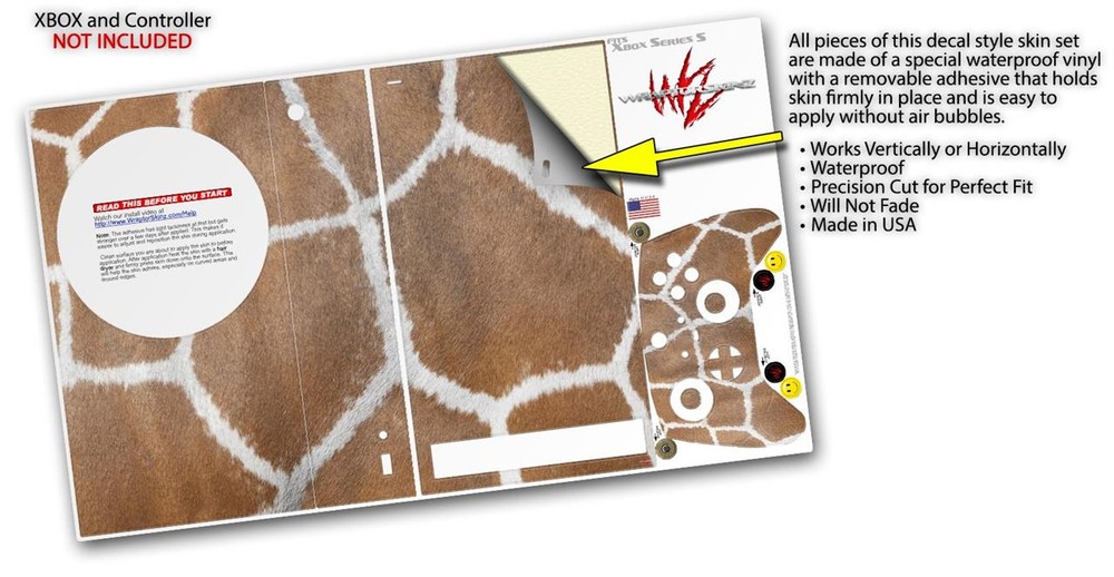 Skin Wrap for XBOX Series S Console Controller Giraffe 02