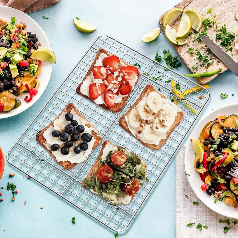 Baking Sheet with Cooling Rack Set [2 Sheets + 2 Racks], 12 inch, Silver