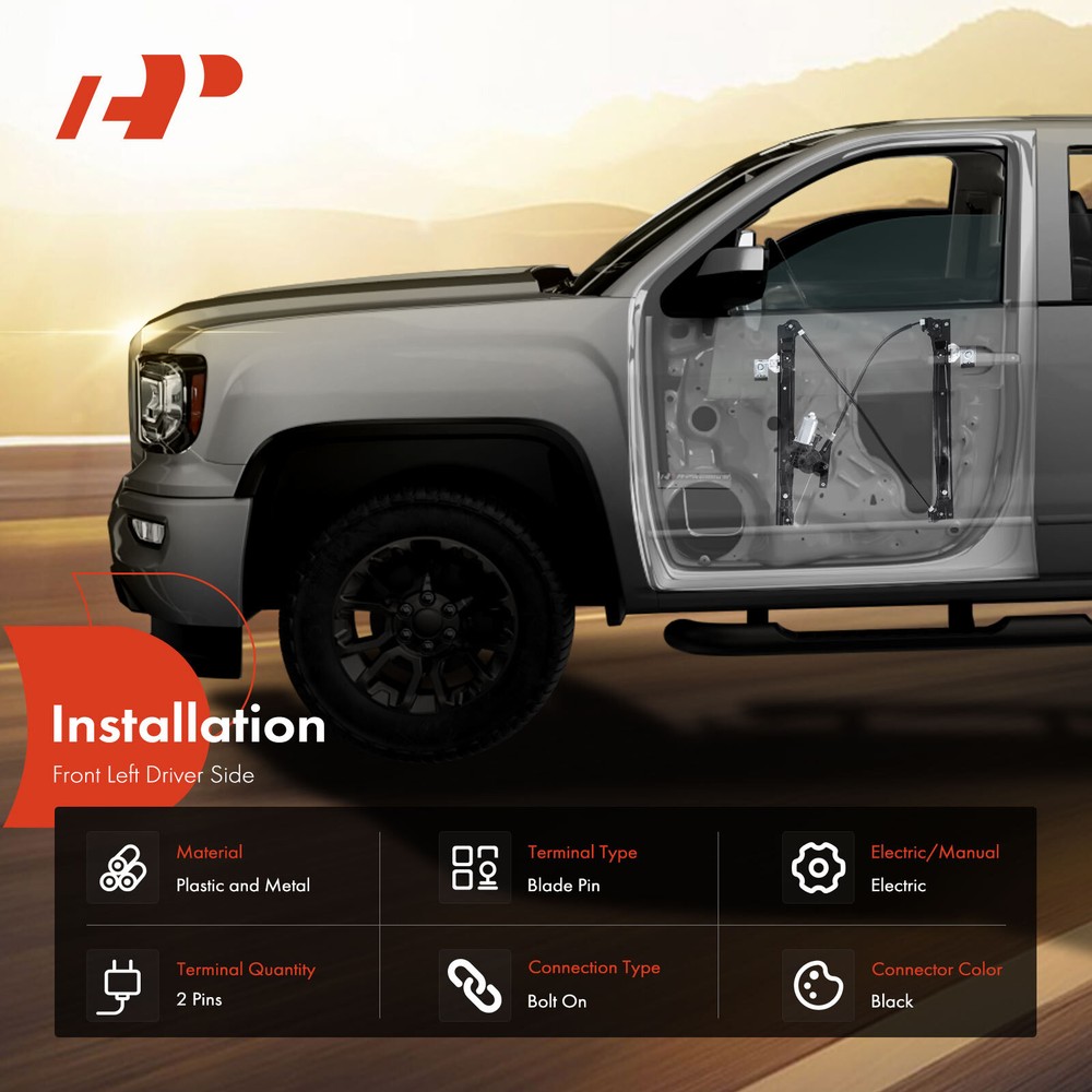 A-Premium Front Left Driver Window Regulator w/ Motor for Mini Cooper 2002-2005