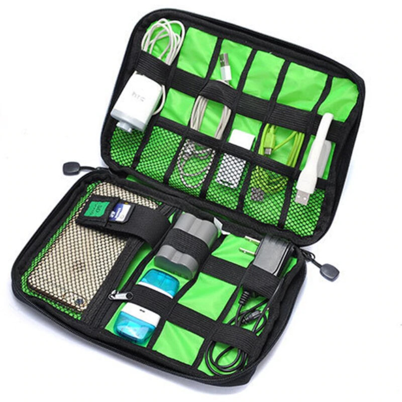 Universal Protective Travel Case for Small Electronics cable Accessories - Black