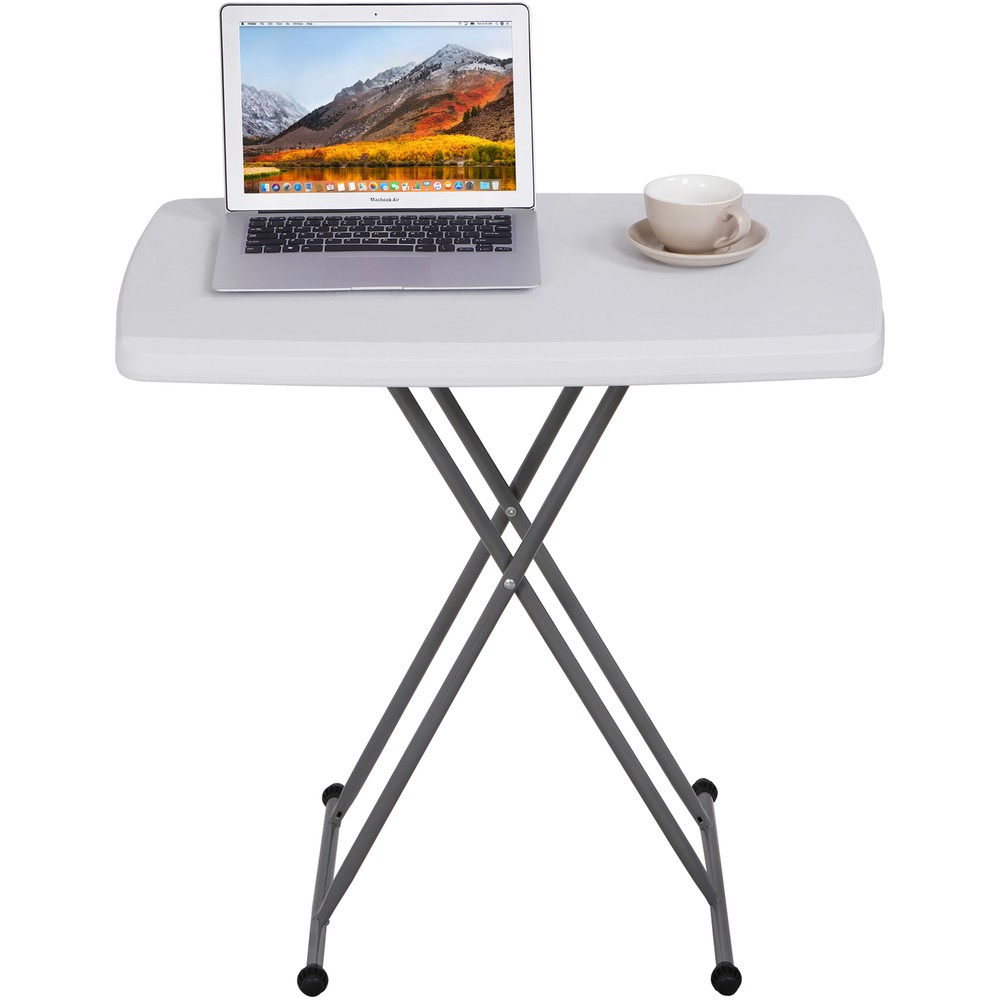 30" Adjustable Folding Laptop Table TV Tray White Table Writing Table Card Table