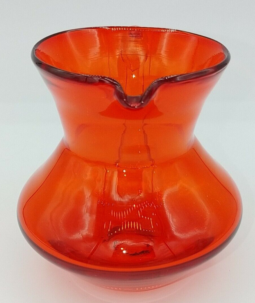 Pilgrim Creamer Red Orange 3 1/4" Tall