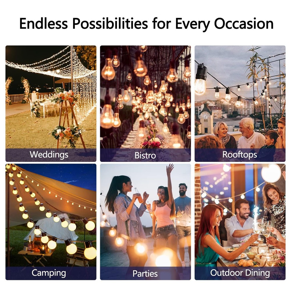 Solar String Lights for Outside 120FT with Remote 8 Lights Mode, Weatherproof...