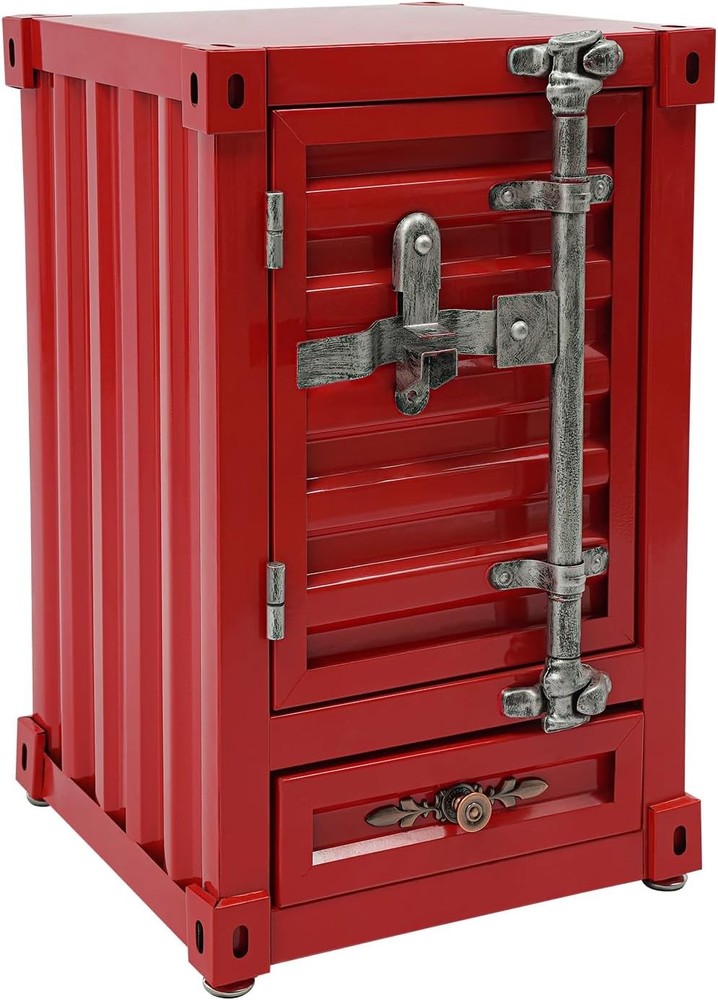Industrial Wind Bedside Table w/ Combination Lock Container Style Locker Wrought