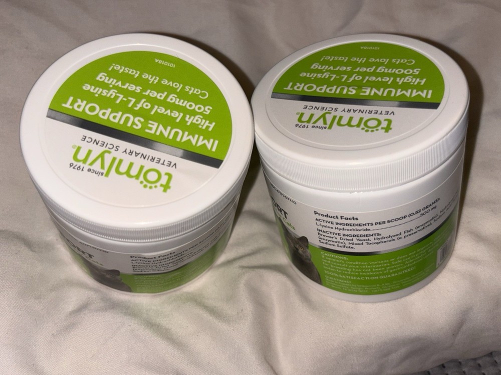 2 Tomlyn Immune Support L-Lysine Powder For Cats New
