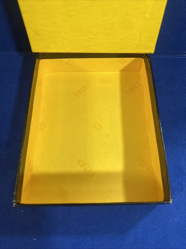 Fendi Empty Yellow & Black Box 5.75” X 4.5” X 1.5” GIft Storage Authentic.