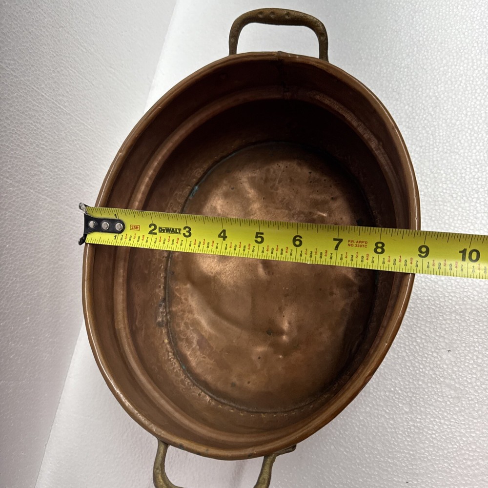 Copper and Brass Bowl With Handles 13