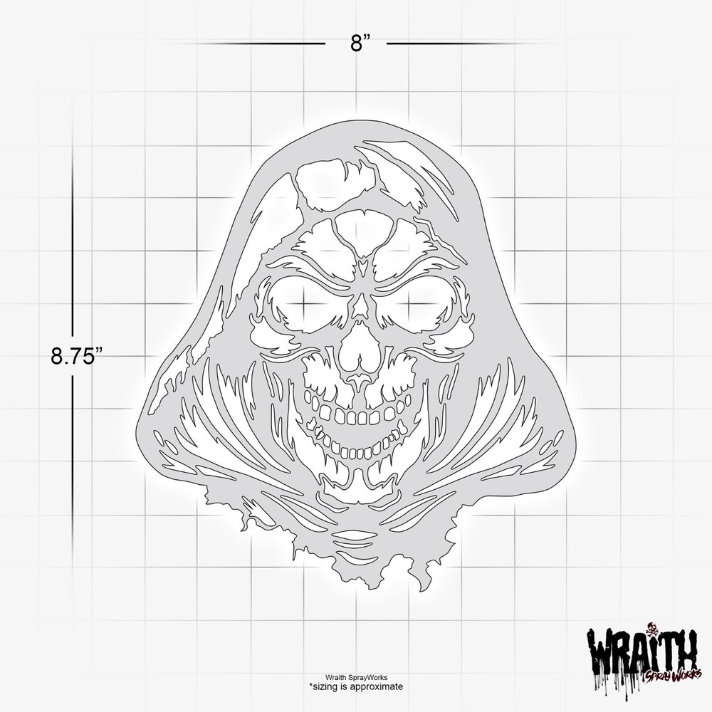Reaper Skull #1 - Reusable Airbrush Stencil Template