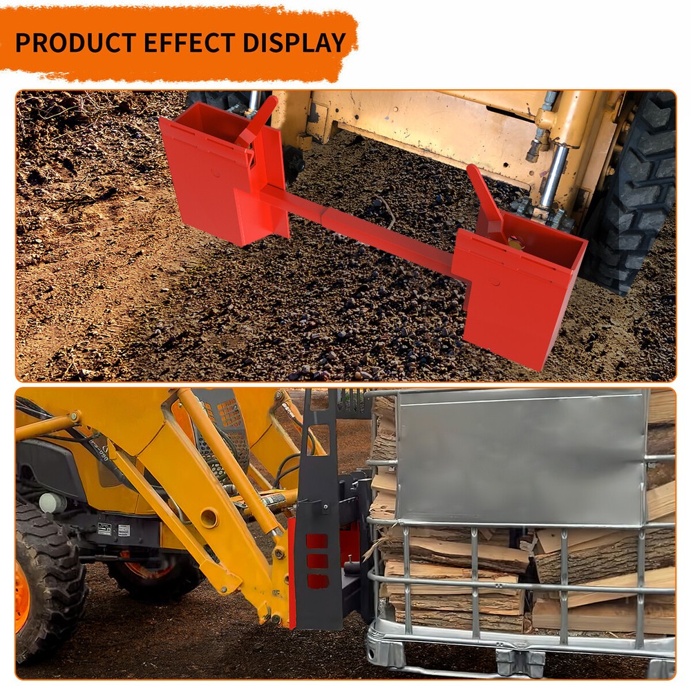 Tractor Skid Steer Quick Attach Conversion Adapter with Adjustable Cross Brace