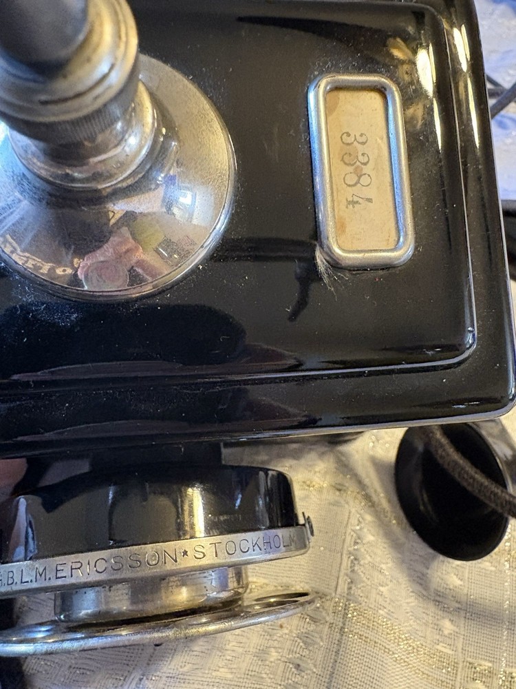 Black Rotary Heavy Numbered Telephone