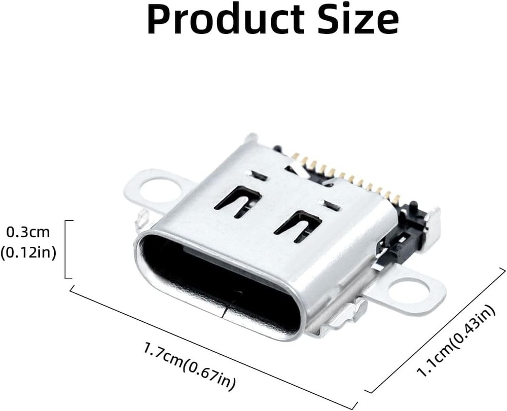N Switch USB C Replacement Charging Connector - 2 Pack, Soldering Required