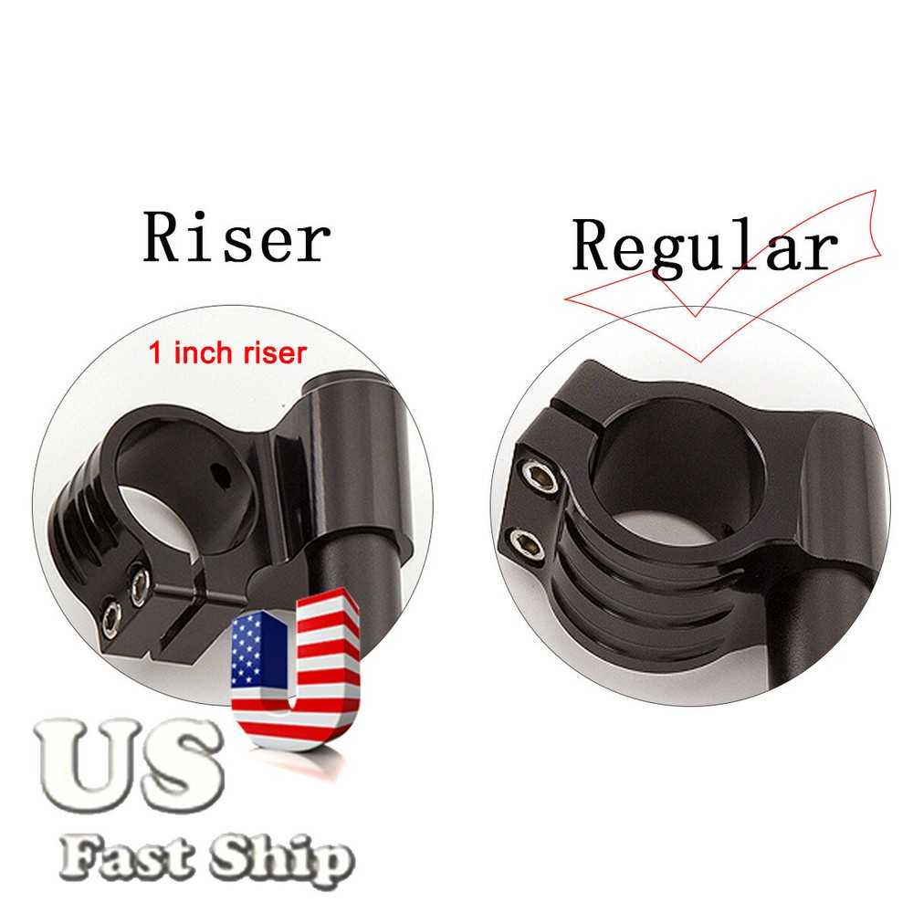US Ship Universal Regular 50mm Clip Ons clipon Fork Handle Bars Handlebar Black