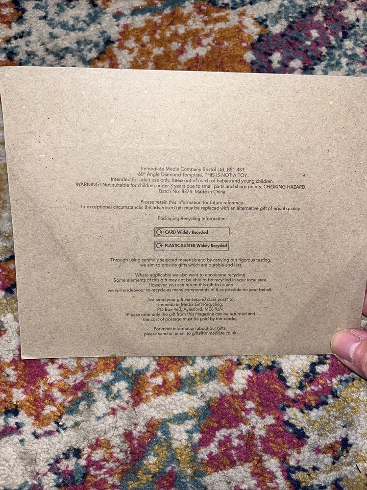 60 degree Diamond template Quilting tool NEW