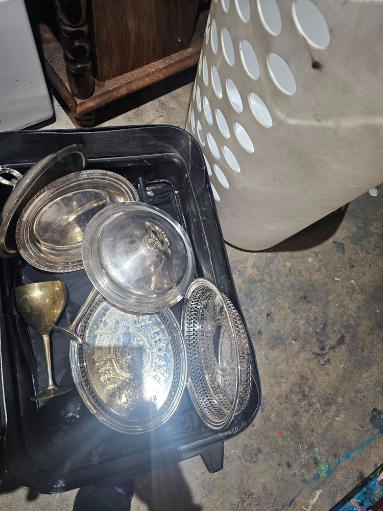 various silver plaated items