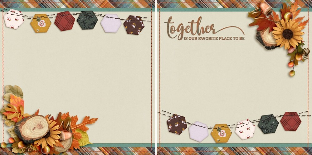 Together NPM - 2 Premade Scrapbook Pages - EZ Layout 4395