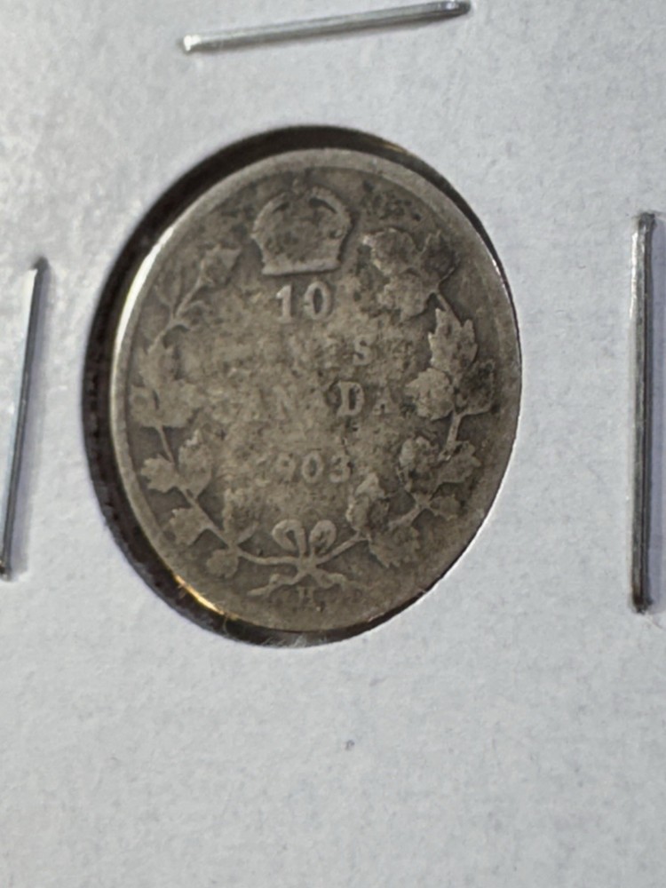1903-H Canada 10 Cents Silver Coin