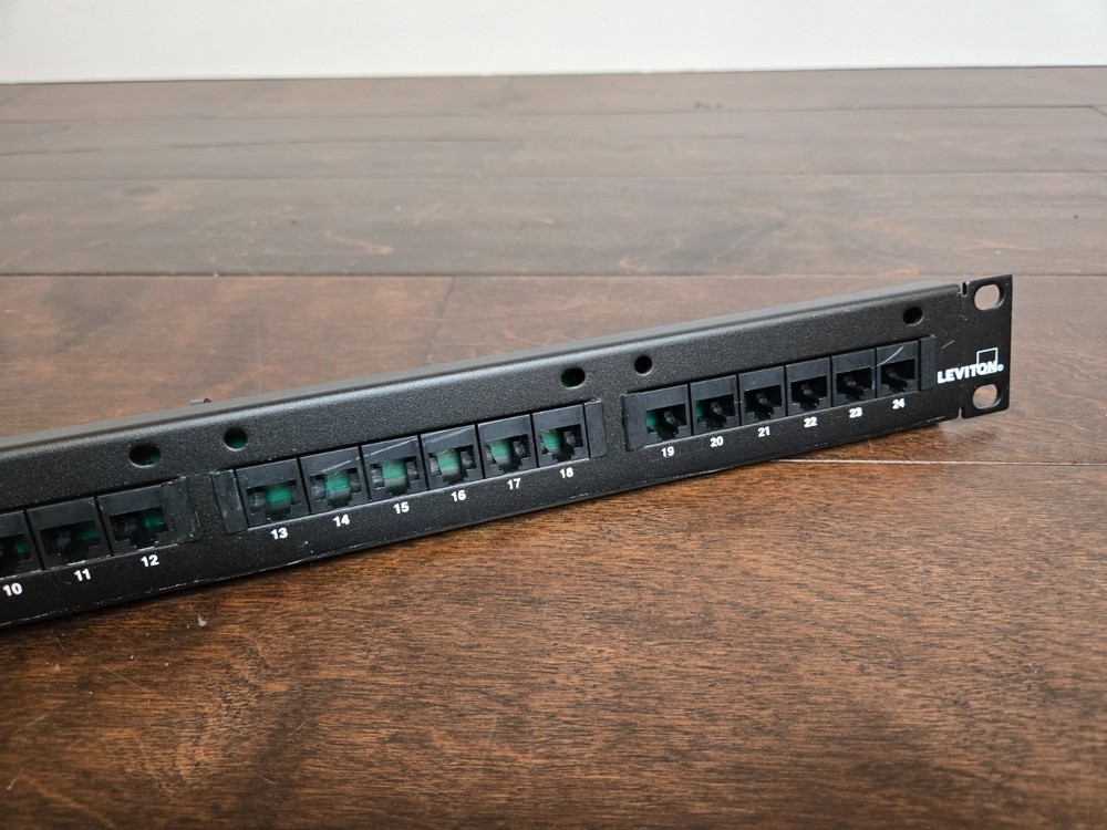 Leviton Cat 5e 24-Port Patch Panel – T568B 1U Rackmount