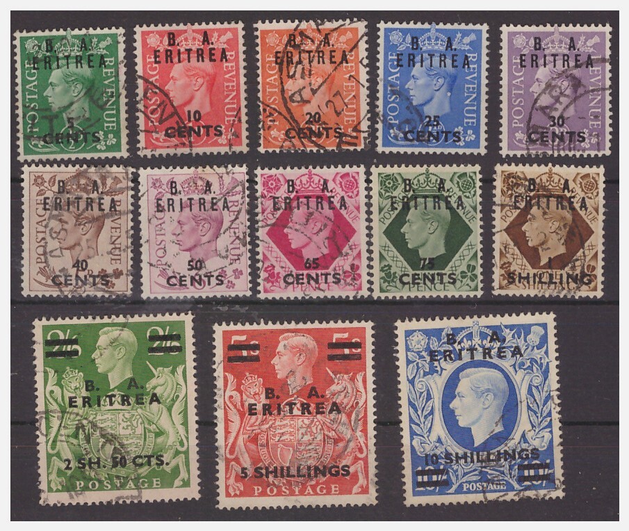 B. A. Eritrea 1950 - Complete Used Series