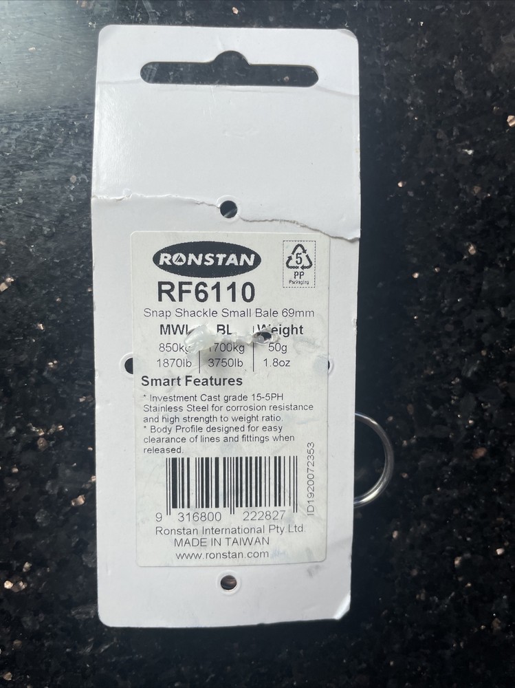 RONSTAN SNAP SHACKLE SMALL BALE 69MM (2 3/4") RF6110
