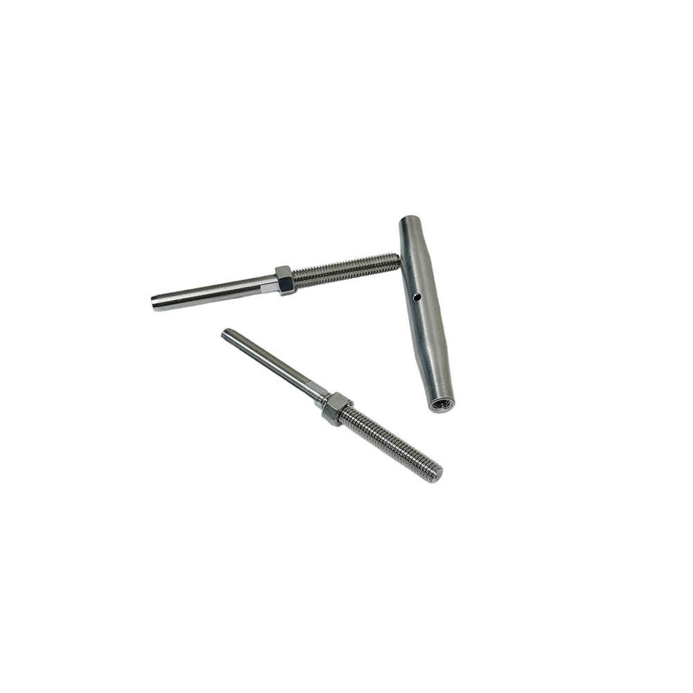 5/16" Thread Swage Stud & Stud Pipe Turnbuckle 1/4" Cable Stainless Steel