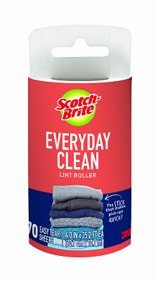 Scotch-Brite 836RFS-70 Everyday Clean Lint Roller Refill, 70 Sheets - Quantity 6