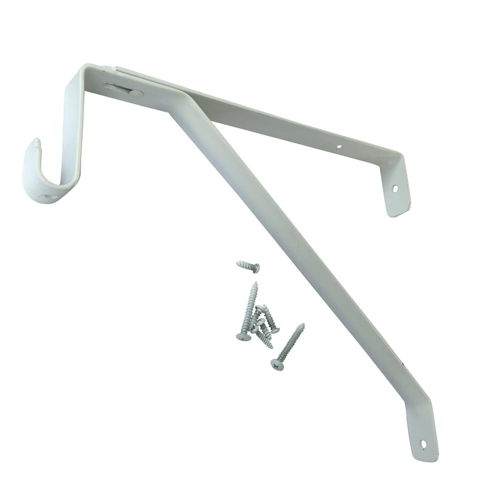 OVAL Closet Rod Shelf Bracket | Adjustable for Rear Cleat Strip | White | 1 Pack