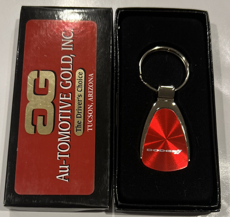 DODGE Tear Drop Metal RED Key Chain Licensed