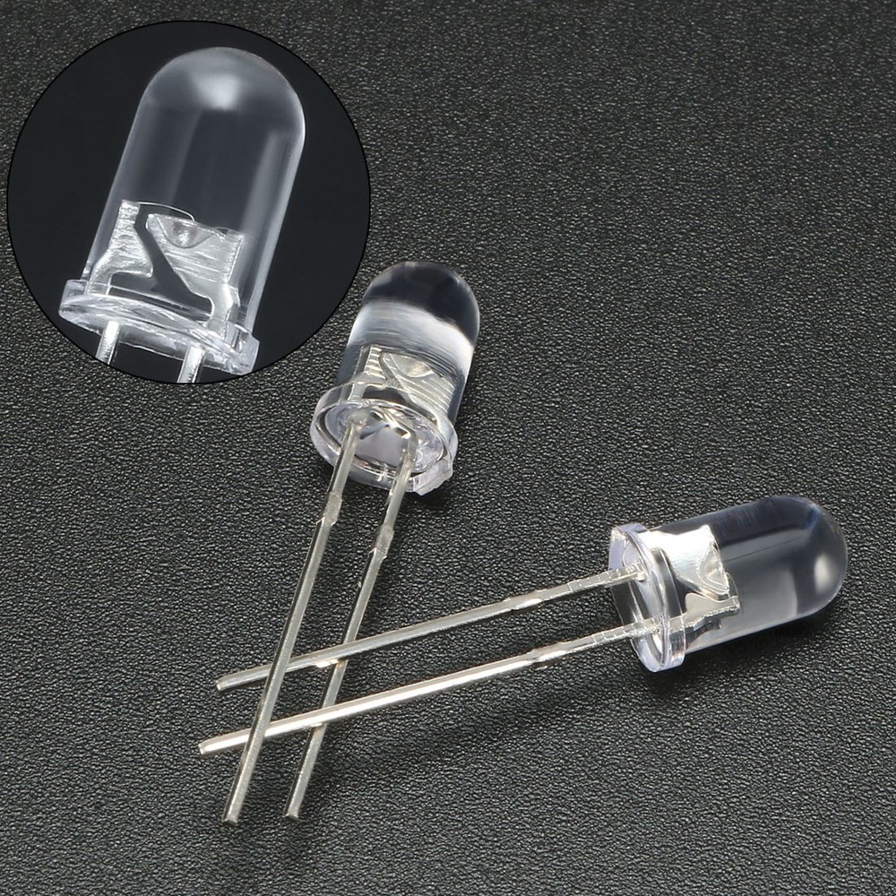 40pcs 5mm Dia White LED Diode Light Electronics Component Emitting Light 3-3.4V