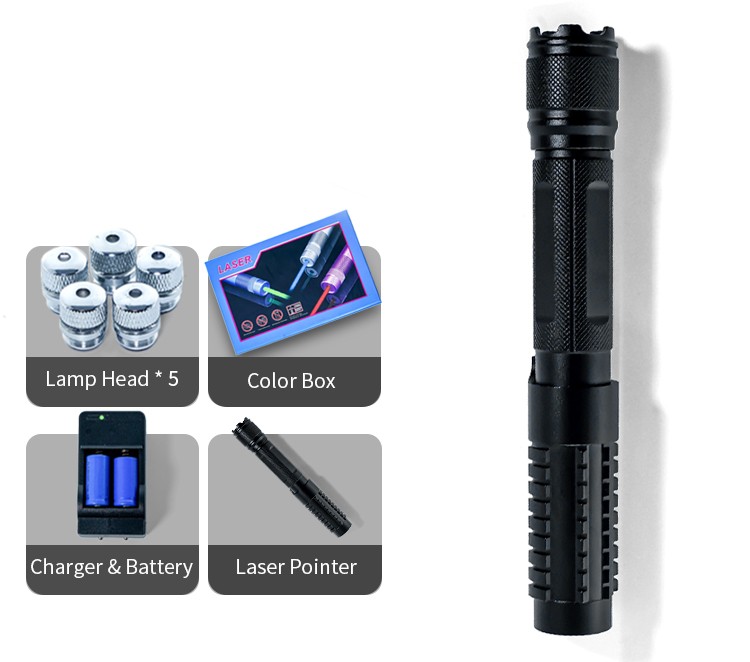 Aluminum alloy Adjustable High Power Blue Burning Light,Range Handhel Flashlight