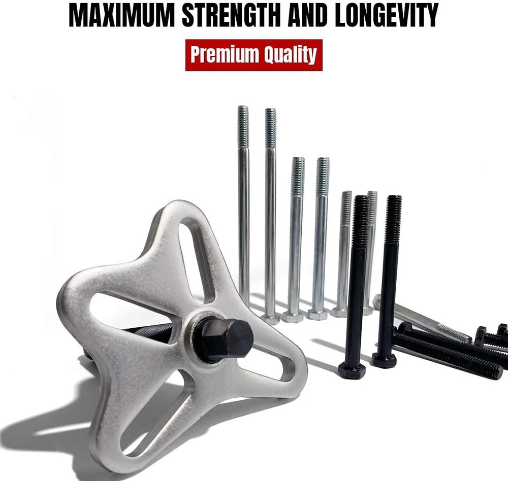 46-Piece Harmonic Balancer Puller Set - Versatile Automotive Tool Kit in Blue