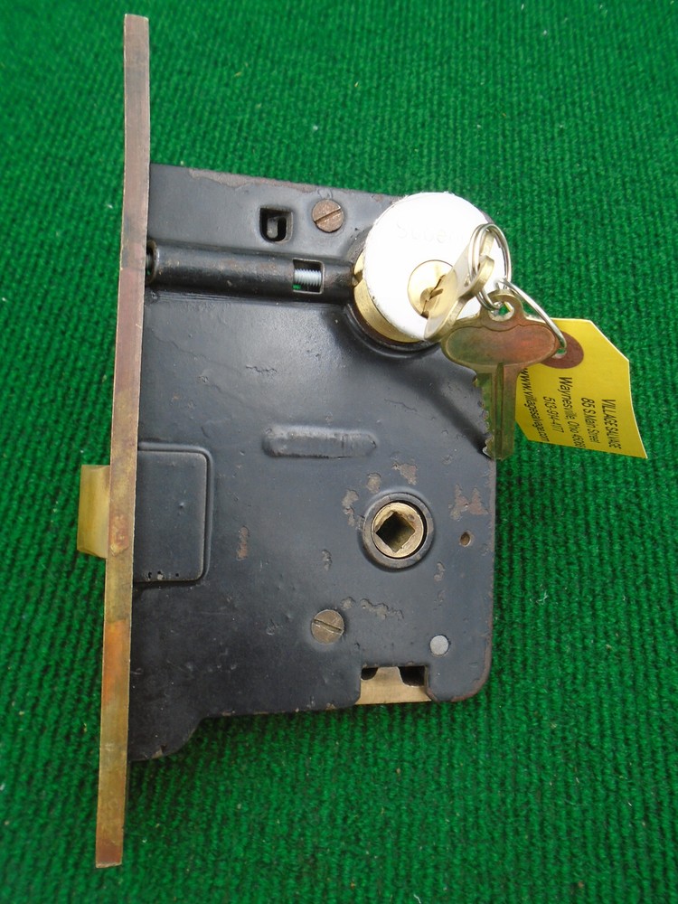 CORBIN 1349 1/4 PUSH BUTTON ENTRY MORTISE LOCK wCYLINDER KEY - REBUILT (40280)