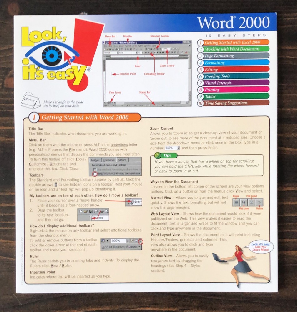 Microsoft - Look, It's Easy Word 2000 Reference Card
