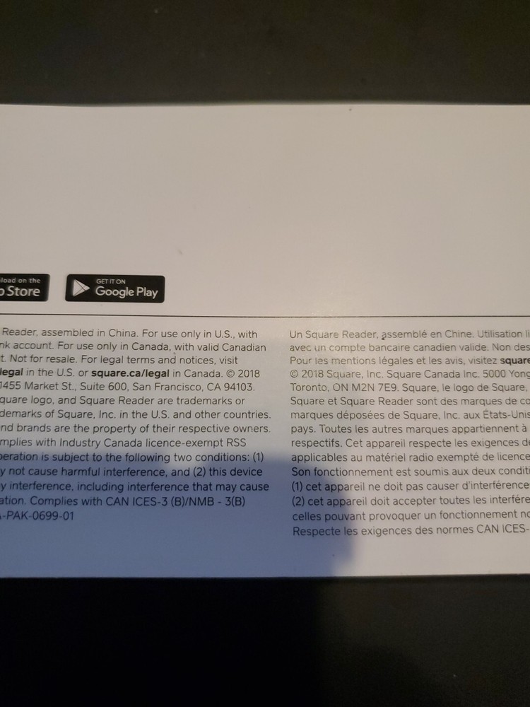 Square Reader for MagStripe with headset jack Credit Card Payment Open Box