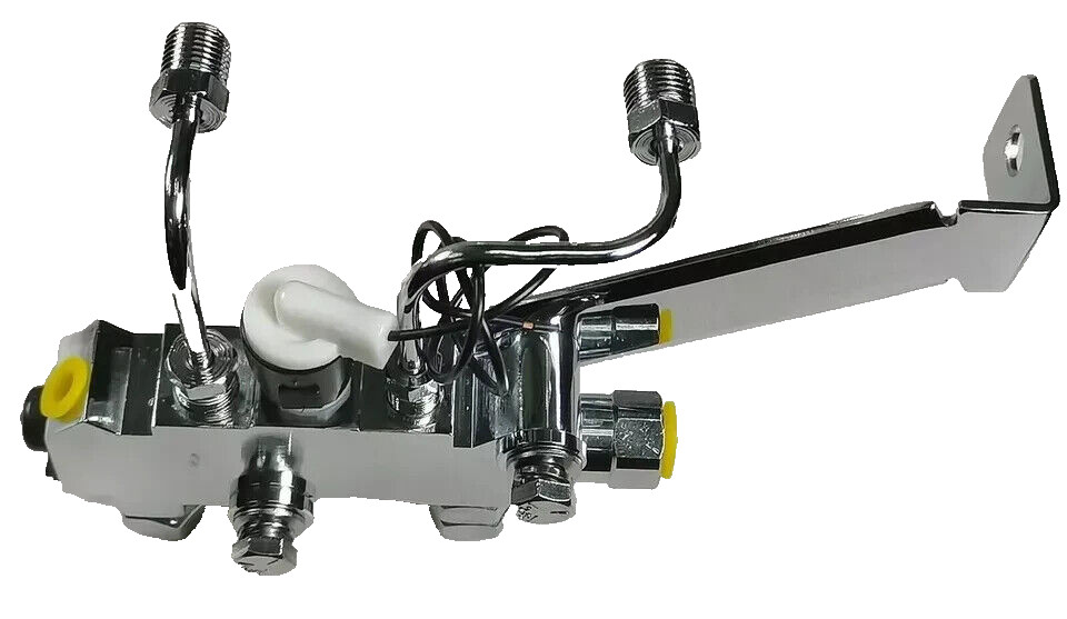 Chrome GM Disc/Disc Proportioning Valve for 1/2-20, 9/16-18 Outlets, Side Mount