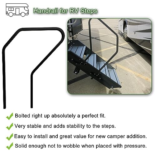 5th Wheel RV Step Handrail, Entry Assist Handrail, Accommodates Door Widths