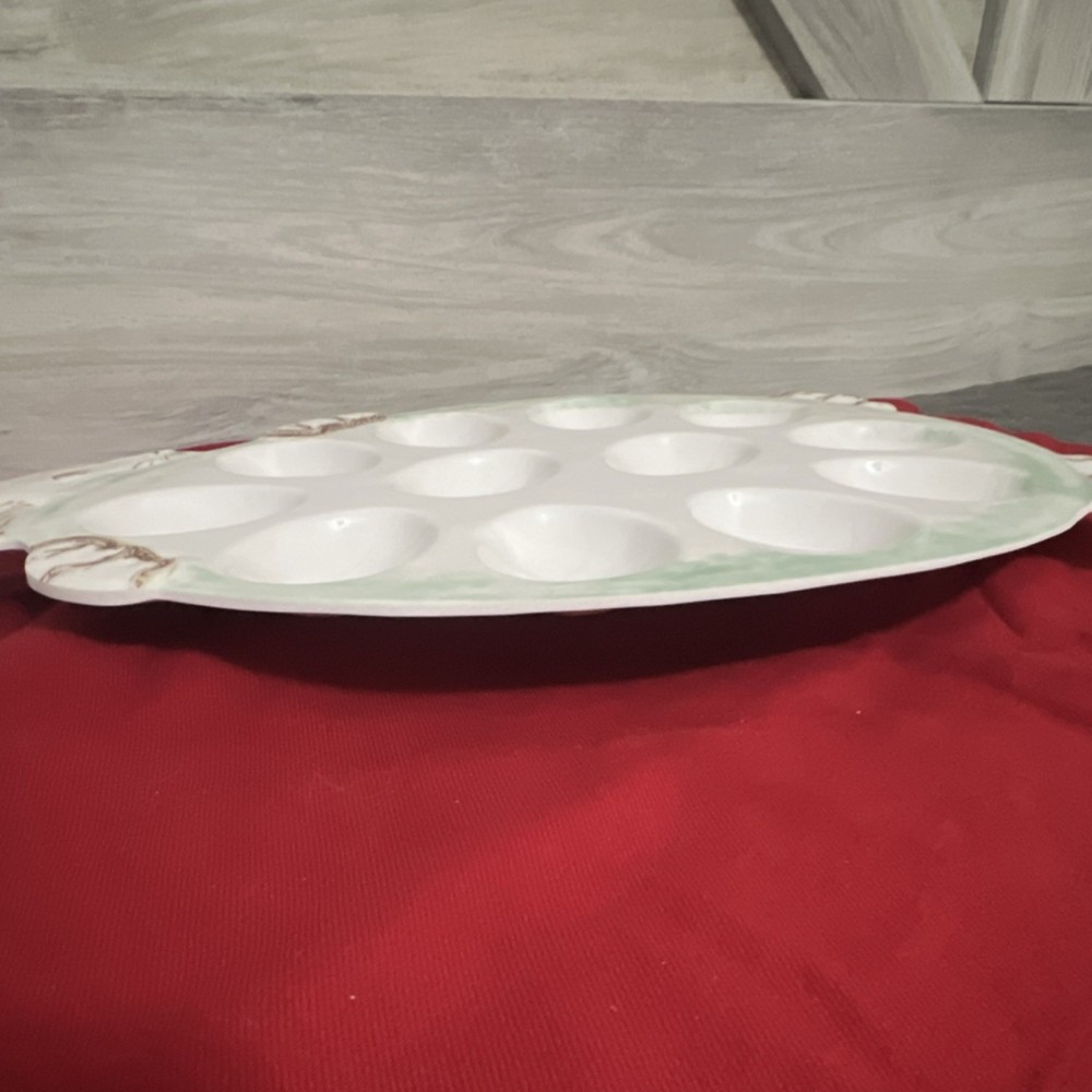 Bunny Egg Shaped Easter Serving Tray Glossy Melamine