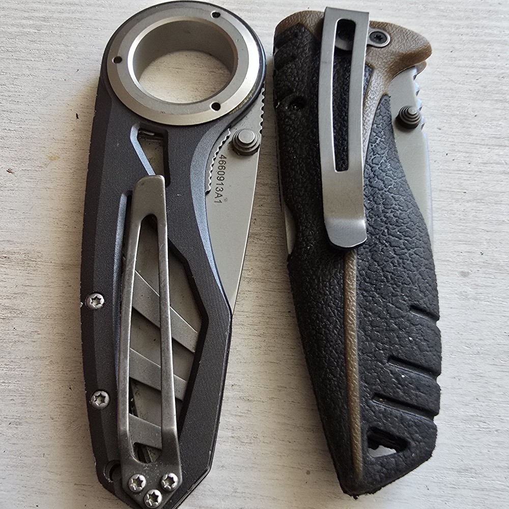 GERBER REMIX FOLDING KNIFE LINER LOCK PART SERRATED BLADE & LOCKBACK KNIFE