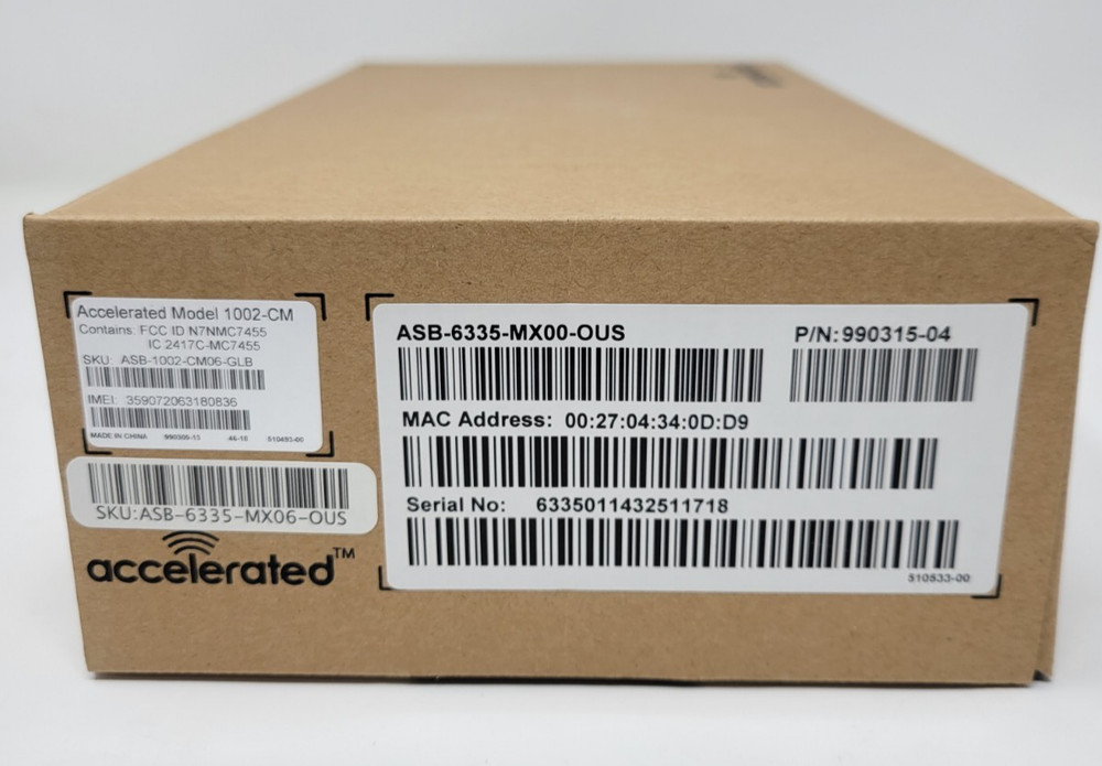 ACCELERATED Model 1002-CM PN: 990315-04 Plug In LTE Modem