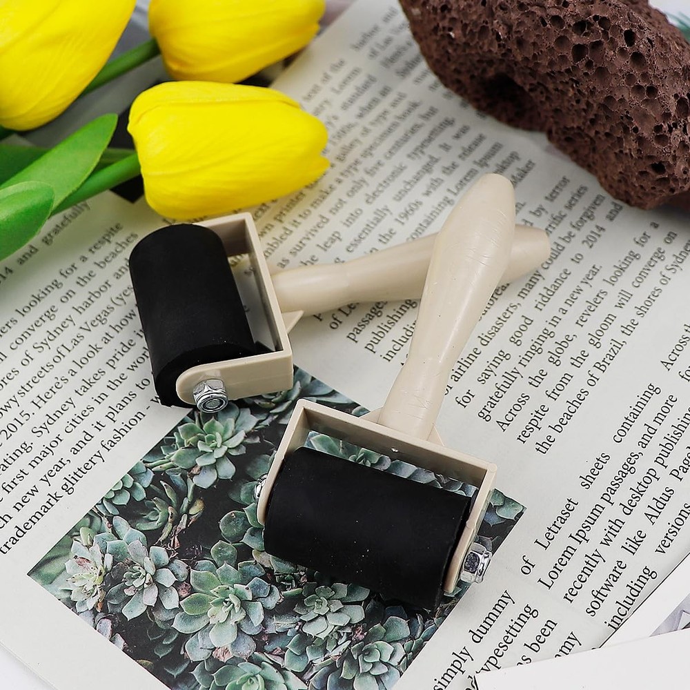 15 PCS Printmaking Brayer, Rubber, Plastic, Art Craft Roller, Ink, Stamping
