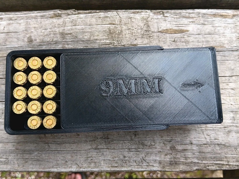 Stackable 9mm Ammo Storage Case - Holds 50 Rounds
