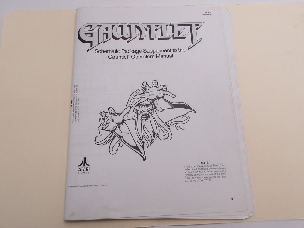 Atari- Gauntlet - Schematics Package NOS